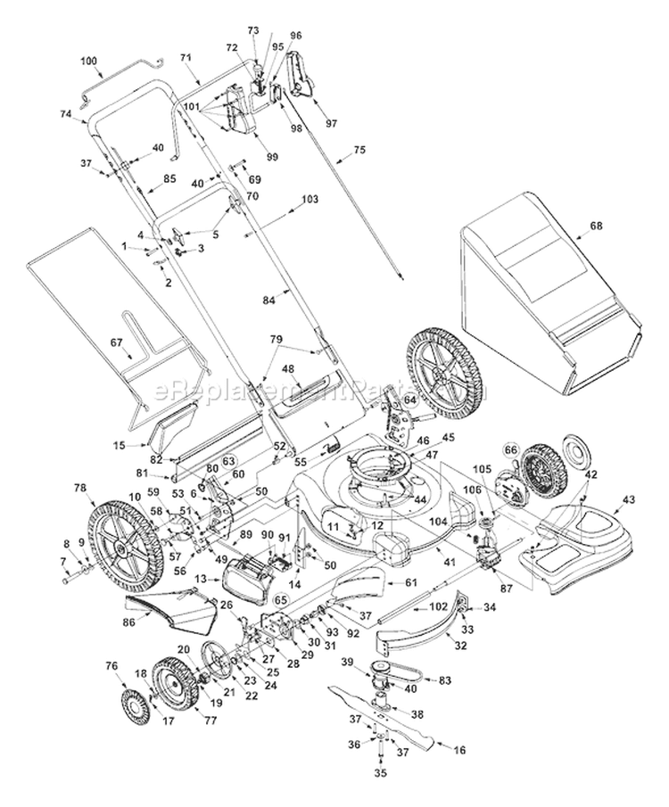 Page B Diagram and Parts List for 12AS569T401 2003 Yard Man Lawn Mower